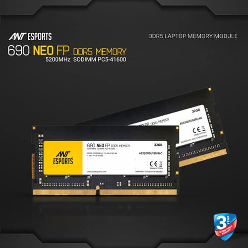 Ant Esports 690 Neo FP 32GB (32GBx1) DDR5 5200MHz Laptop Ram